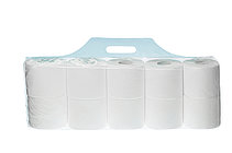Produktfoto eines Stiftstapelbeutels (hier Toilettenpapierverpackung) durchsichtig