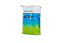 Product photo of the PowFlex® packaging in the green-and-blue Bischof+Klein design