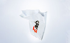 Product photo of open bags featuring a customer's logo